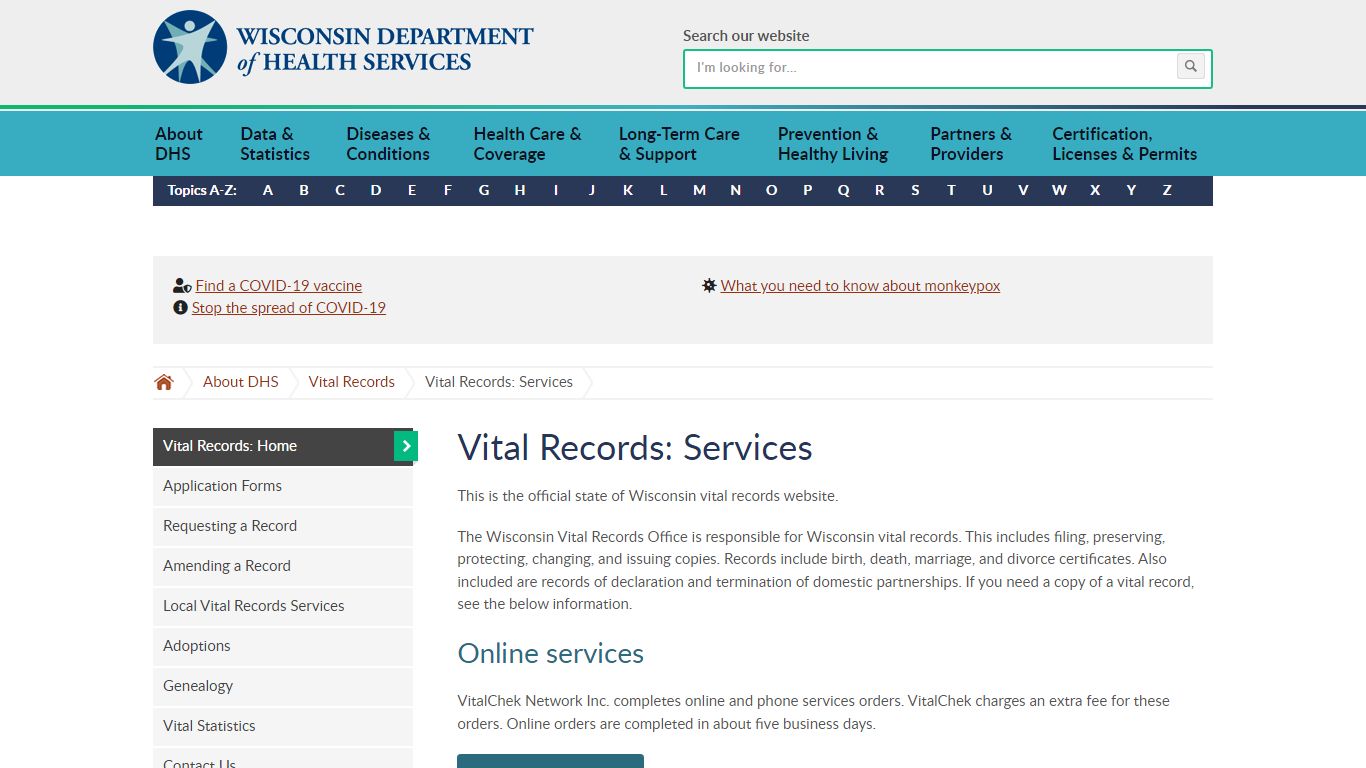 Vital Records Services | Wisconsin Department of Health ...