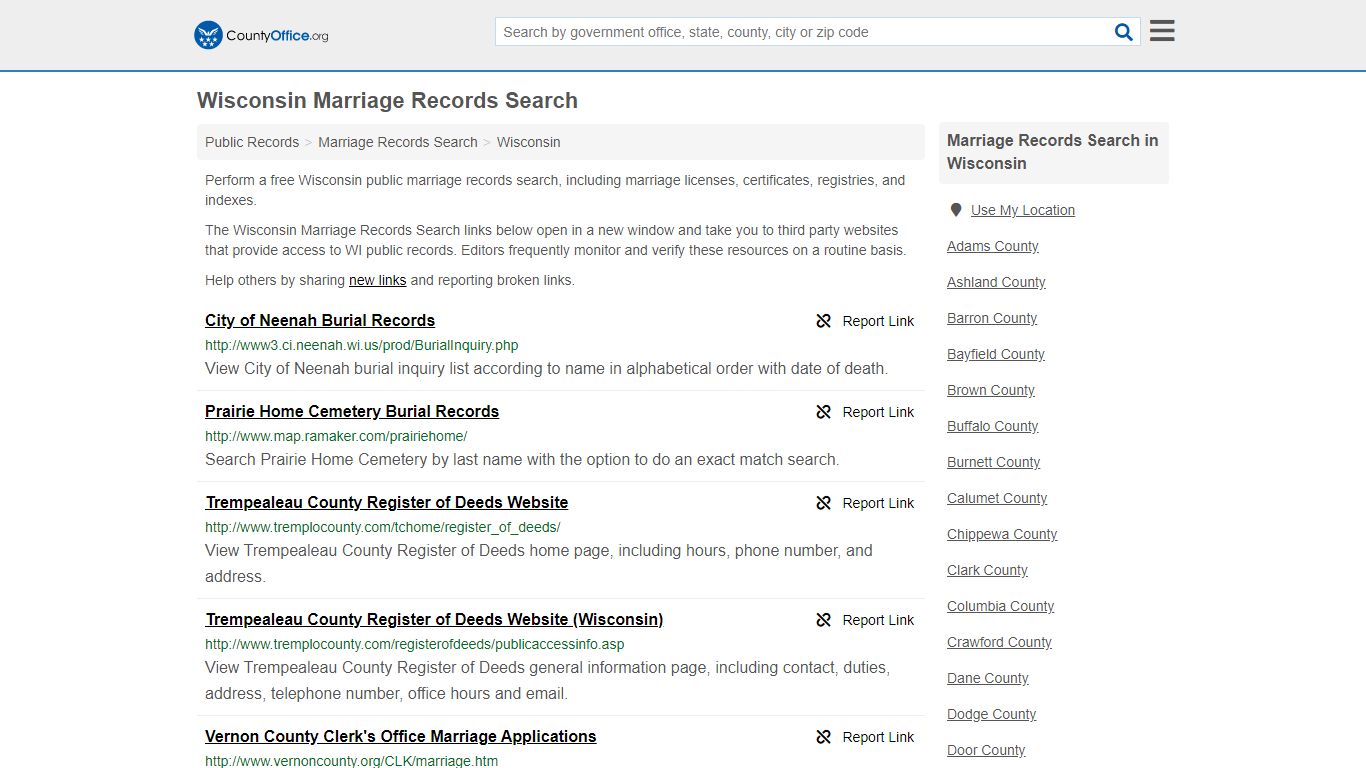 Marriage Records Search - Wisconsin (Marriage Licenses ...